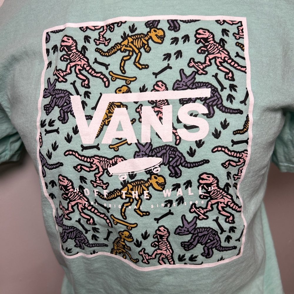 Vans Tee with Dinosaur Print - Mint